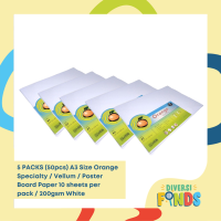 5 PACKS or 50pcs A3 Size Orange Specialty / Vellum / Poster Board Paper 200gsm White 10sheets/pk