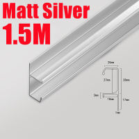 Silver/Black Aluminum Type G Handle Continous Grab Handle Screw Type 1.5 Meters Cabinet Handle Modern Continous Handle For Cabinet Cabinet Holder Door Handle Drawer Handle Modern
