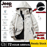 JEEP SPIRIT Mens Waterproof Jacket for Outdoor Hiking and Trekking - Water-Resistant Sports Coat