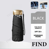 FIND Ultralight Mini Umbrella Sun umbrella sunscreen anti-ultraviolet portable sunny and rain dual-use mini pocke Folding Sunshade Unisex Umbrella