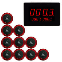 Wireless Waiter System Restaurant Pager Service Call 1 Host 10 waterproof Call Buttons for Cafe Customer