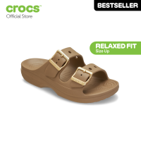 Crocs Womens Saturday Metallic Finish Sandal in Umber