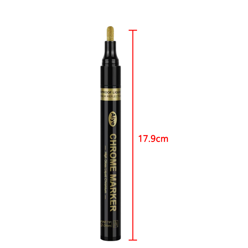 Metallic Mirror Marker Pen Gold Silver Reflective Metallic Liquid Chrome Paint Marker Pen 1-2mm