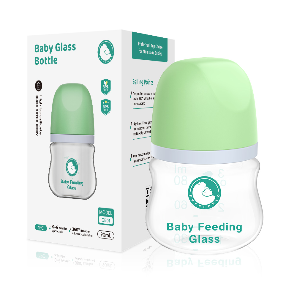 Dr.Isla GB01 Glass Feeding Bottle for Newborn Baby Colorful depiction Feeding Bottle For Baby Newborn Feeding Natural Anti-Colic Soft and Durable