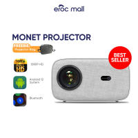 Eroc Monet Projector Auto Focus 1080P 4K Decoding Android 9 Wireless Casting Bluetooth Speaker Home Cinema with Netflix Youtube Spotify Prime Video & Disney Plus