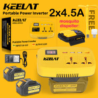 KEELAT Cordless Portable Mini Smart Inverter Power Converter Power Station Generator 2 PORTS 220V + USB 21V