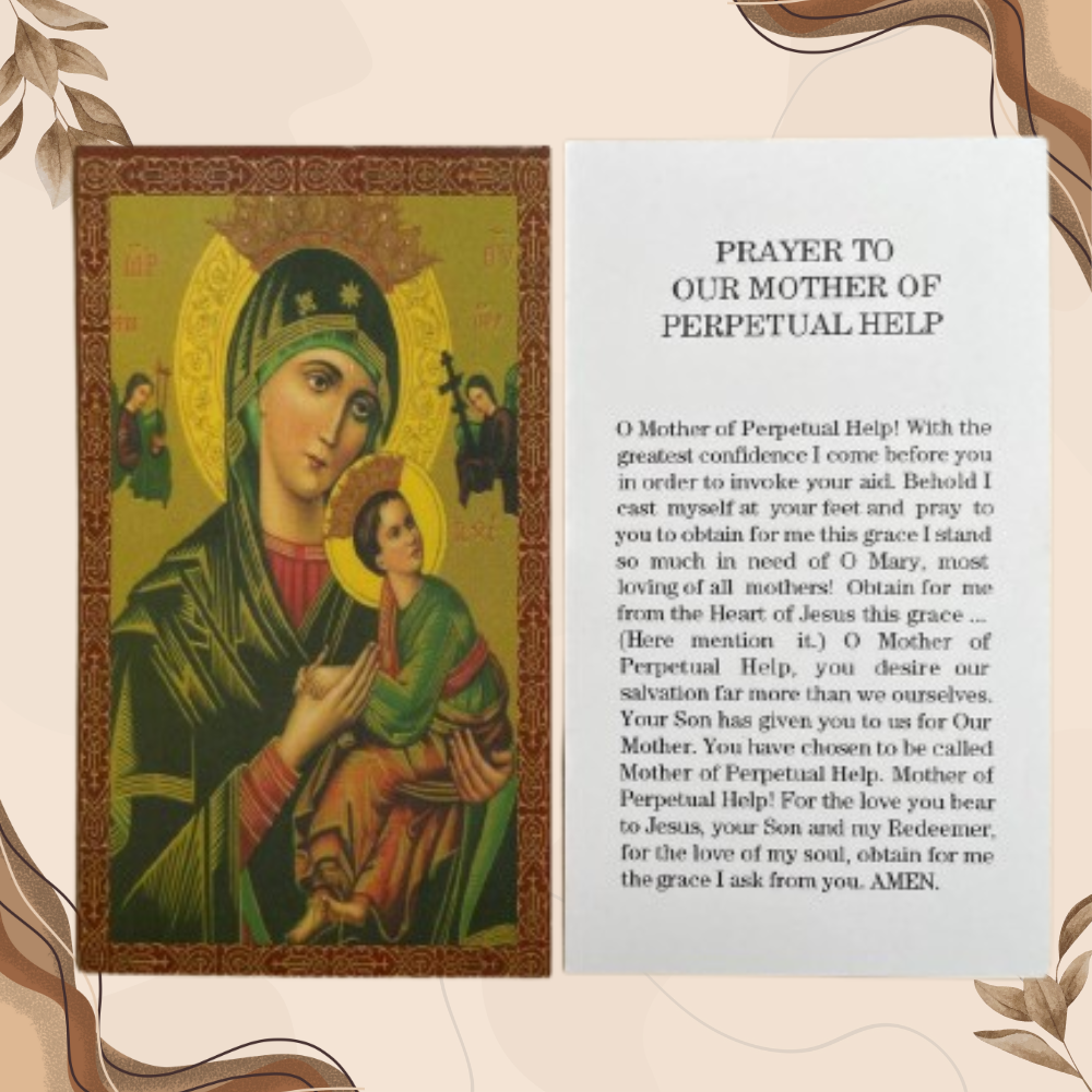 Our Mother of Perpetual Help Religious Laminated Card 10pcs – Prayer for Guidance and Protection
