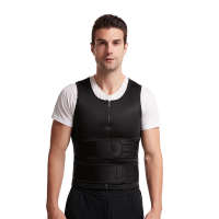 KINLEED Men Body Shaper Sauna Vest Waist Trainer Double Belt Sweat Shirt Corset Top Abdomen Slimming Shapewear Fat Burn Fitness Top