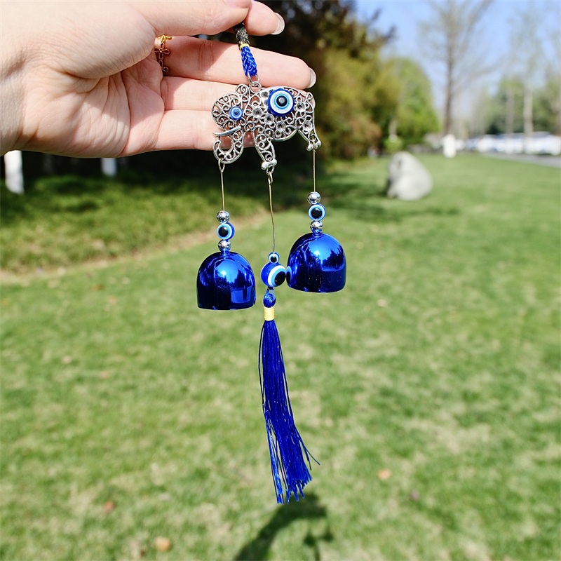 Blessed Evil Eye Wind Chime Blue Eye Wall Hanging Wind Bells Handcraft Protection Lucky Charm