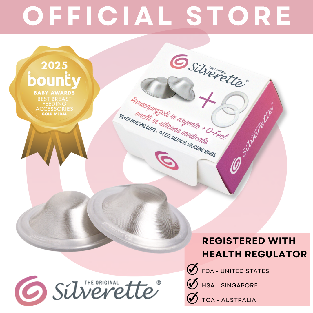 Silverette (Large) with O-feel Ring - Nursing Cup/Nipple Shield (Original Italian Silver)