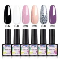 NAILCO 6pcs/Set Color Gel Nail 8ml Polish Nail Semi Permanent Gellak UV Varnish Soak Off LED Nails Art Lacquer Base Top Coat