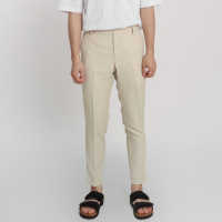 EL FELIPE Urban Men Garterized Light Ankle Semi-Formal Pants in Cream