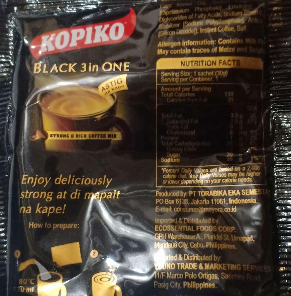 Coffee 3 in 1 Kopiko Black 10 Sachet Twin Pack review and price