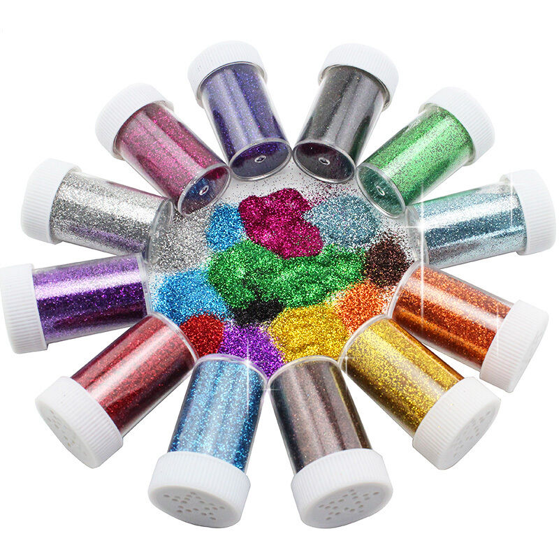 (12color/per pack) Colored Glitters for craft supplies gifts and designs.