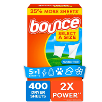 Bounce Fabric Softener Dryer Sheets Outdoor Fresh 400 sheets