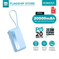 Romoss PPR20 PPR10 20000mAh/10000mAh powerbank 22.5W/PD20W Super Fast Charging Built-in Cables Large Capacity power bank Ultra-Thin Compact Powerbank  for iPhone12-16&Android