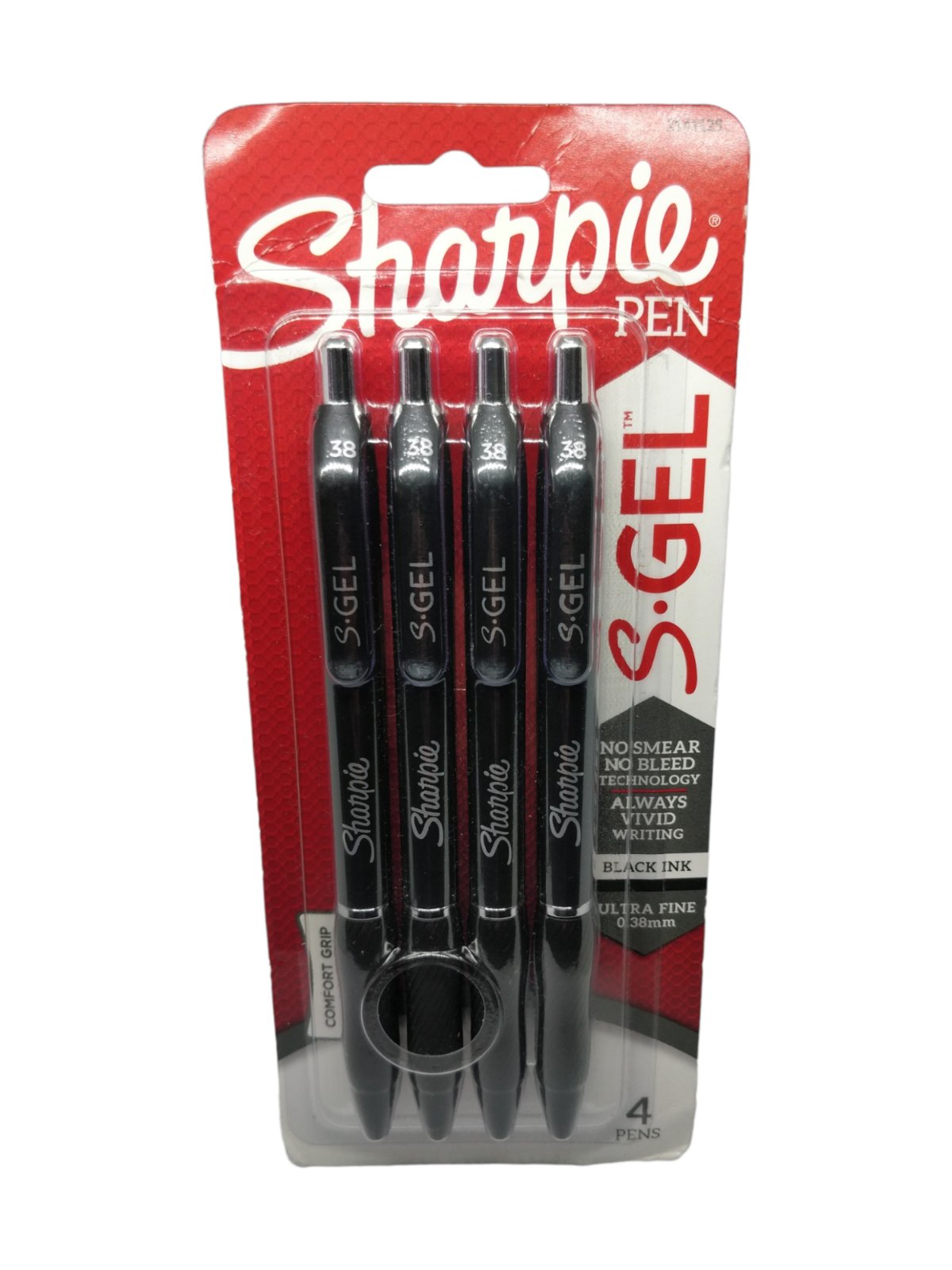 Sharpie Pen S-Gel Ultra Fine 0.38mm Black Ink 4Pens (2141125)