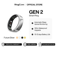 RingConn Gen 2 Future Silver Smart Ring for Fitness Tracking and Sleep Apnea Monitoring with 12 Days Battery Life