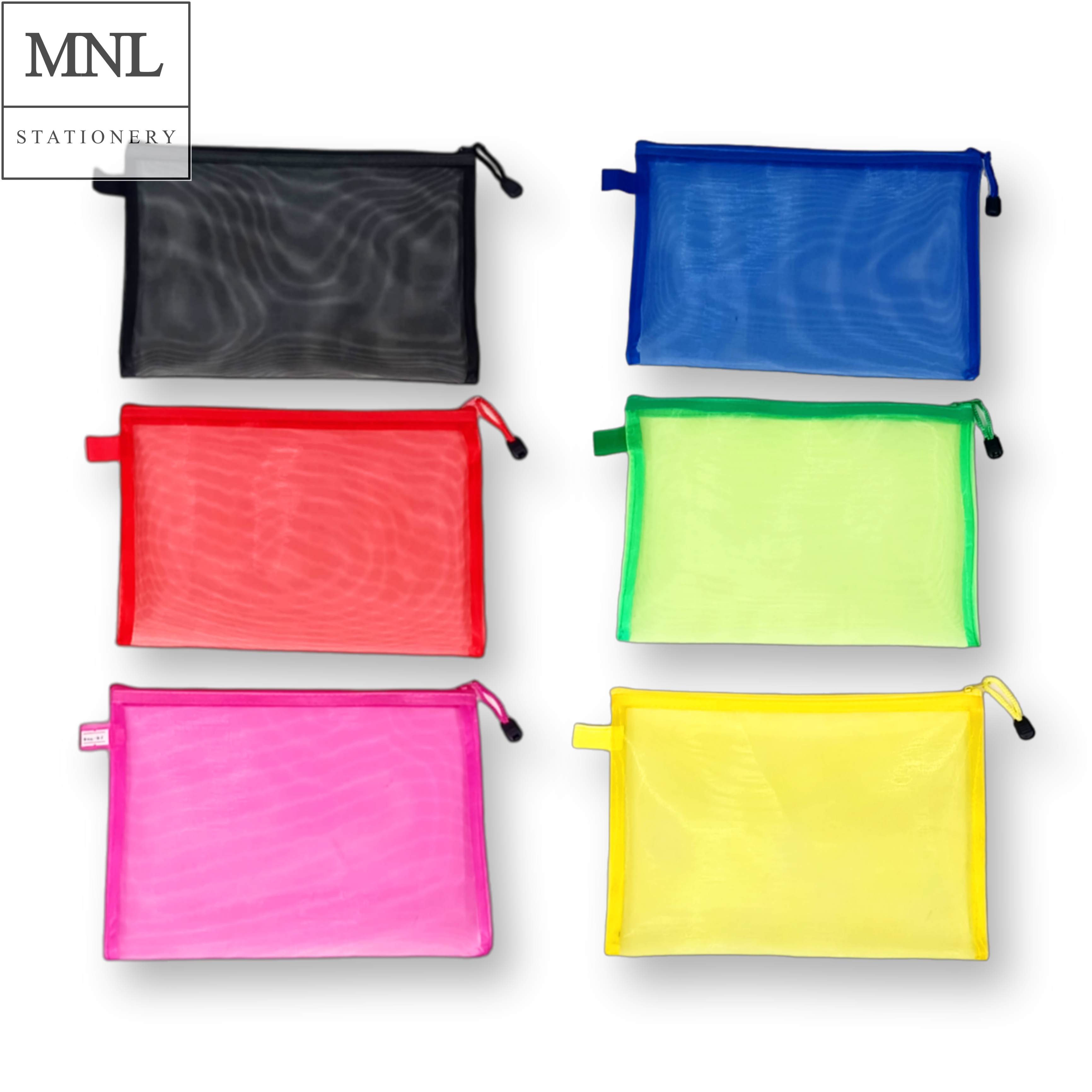 MNL A4 B5 A5 Mesh Pouch Organizer 6 Color choices / Mesh Pouch / Organizer
