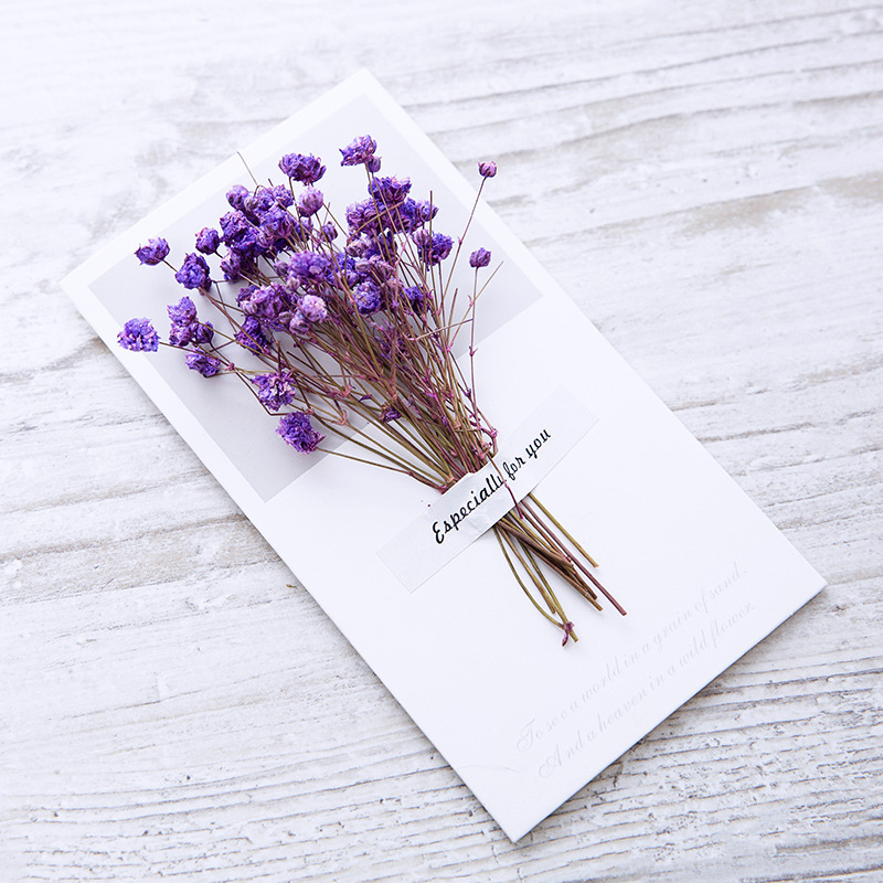 Birthday Dried Flower Blessing Gift Card Business Greeting Cards invitation cover Mothers Day Assorted Handmade Dried Flower Greeting Cards
