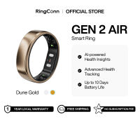 RingConn Gen 2 Air Dune Gold AI Smart Ring for Health and Fitness Tracking with 24/7 Monitoring