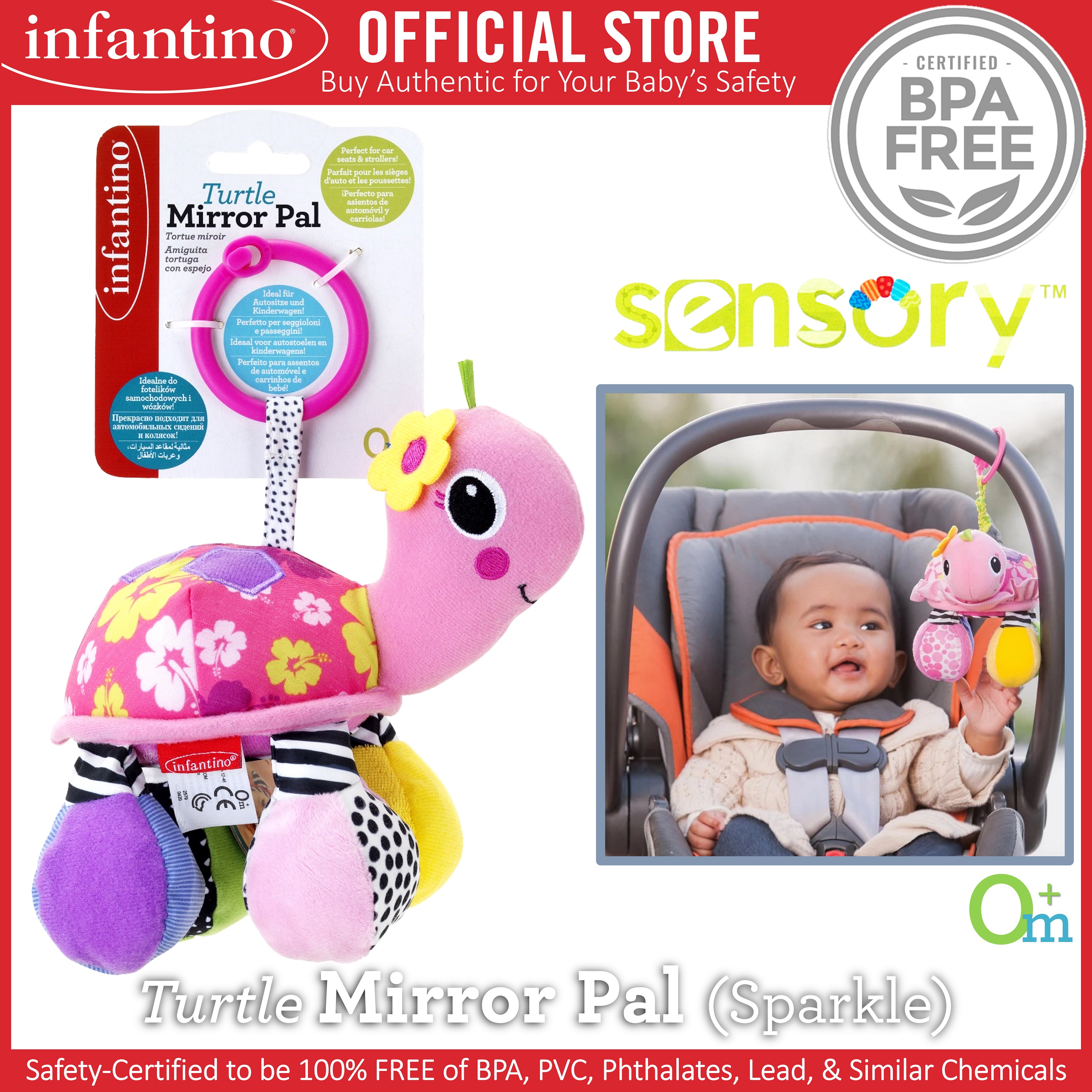 infantino turtle mirror