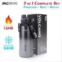Mr Ric 3 in 1 Complete Set Paracord Handle & Silicone Boot Vacuum Flask Water Bottle Insulated Cup Stainless Steel Double Wall Hydration Flask Fantasy Series