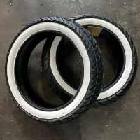 KENDA K4-18 TIRES - White sidewall for rim 12