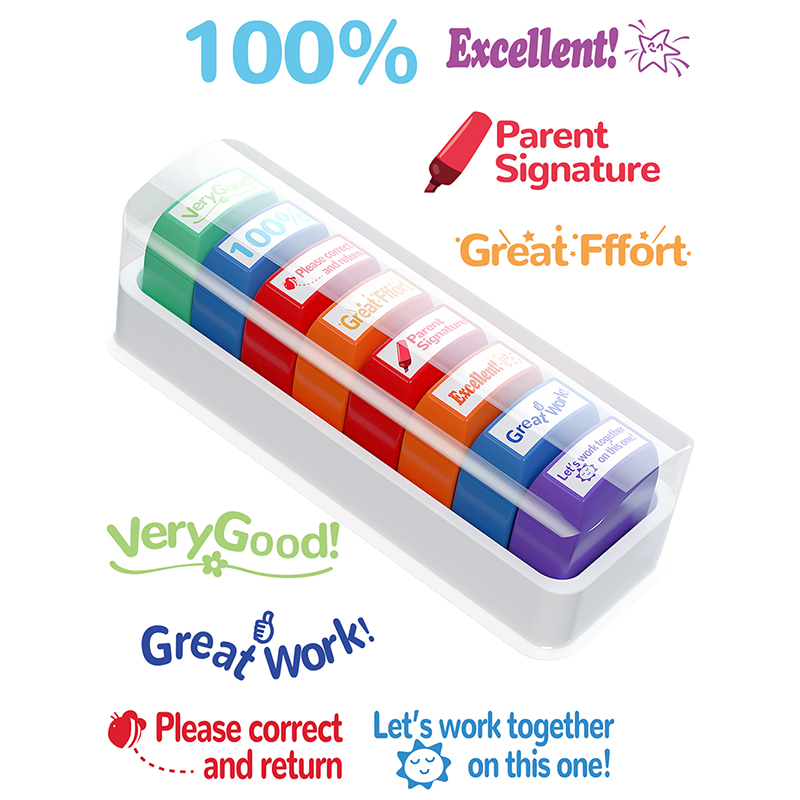 Teacher Stamps-Automatic Inking Inspiration and Colorful Sets Suitable for School Classrooms and Home School Settings