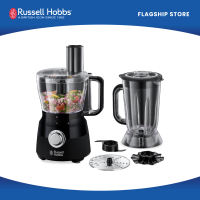 Russell Hobbs RHFP5BLK-PH Desire Matte Black Food Processor | 5 Chopping Slicing and Dough Attachments