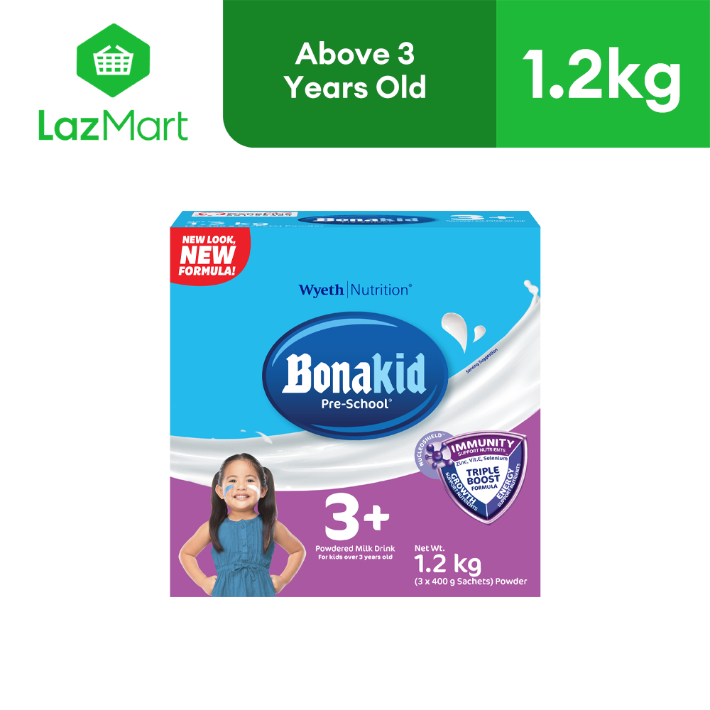 Bonakid Pre-School 3+ (Stage 4) Powdered Milk Drink for 3+ Years Old Bag in Box 1.2kg (400g x 3)