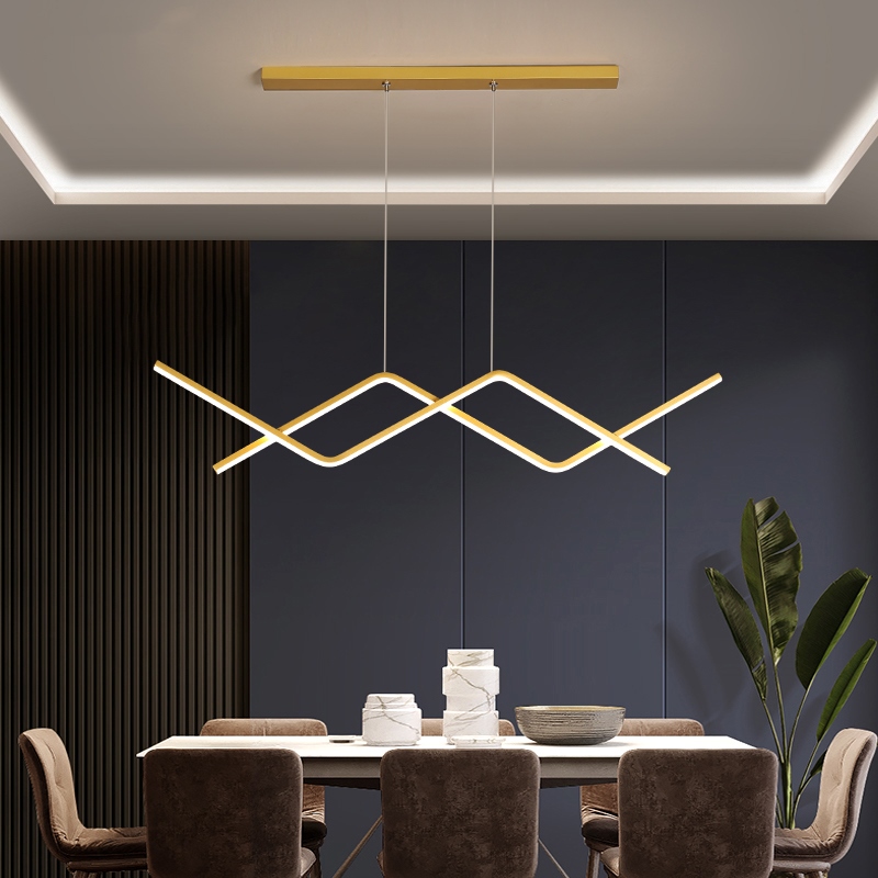100CM Wave Bar Light Hanging Pendant Lighting Design Chandelier For Dinning Room Black White Chandelier Kitchen Island Modern Chandelier LED Lighting