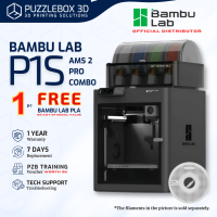 Bambu Lab P1S Combo/P1P 3D Printer Bundle with Free Filament & Training Voucher - High-Speed Multi-Color Closed-Body for Engineering Filament Printing