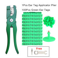 Pig Ear Tag Set 100Pcs Serial Numbered Livestock Goat Ear Tags Labels with Tag Applicator Plier for Pigs Sow Cow