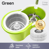 CBH Mop with spinner 360° Rorating Squeeze Flat Mop with bucket Map Mop for floor with 2 mop heads