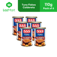 555 Tuna Flakes Caldereta Healthy High Protein Vit A No Preservatives 110g  - Pack of 6