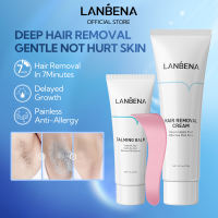 LANBENA Painless Hair Removal Cream Underarm Hair Remover Cold Wax Hair Removal Cream For Private Area Hair Wax Strip Armpit Epilator Hair Remover Gentle Delayed Hair Growth Body Care Cream Hair Removal Shaving Cream Skincare 100g