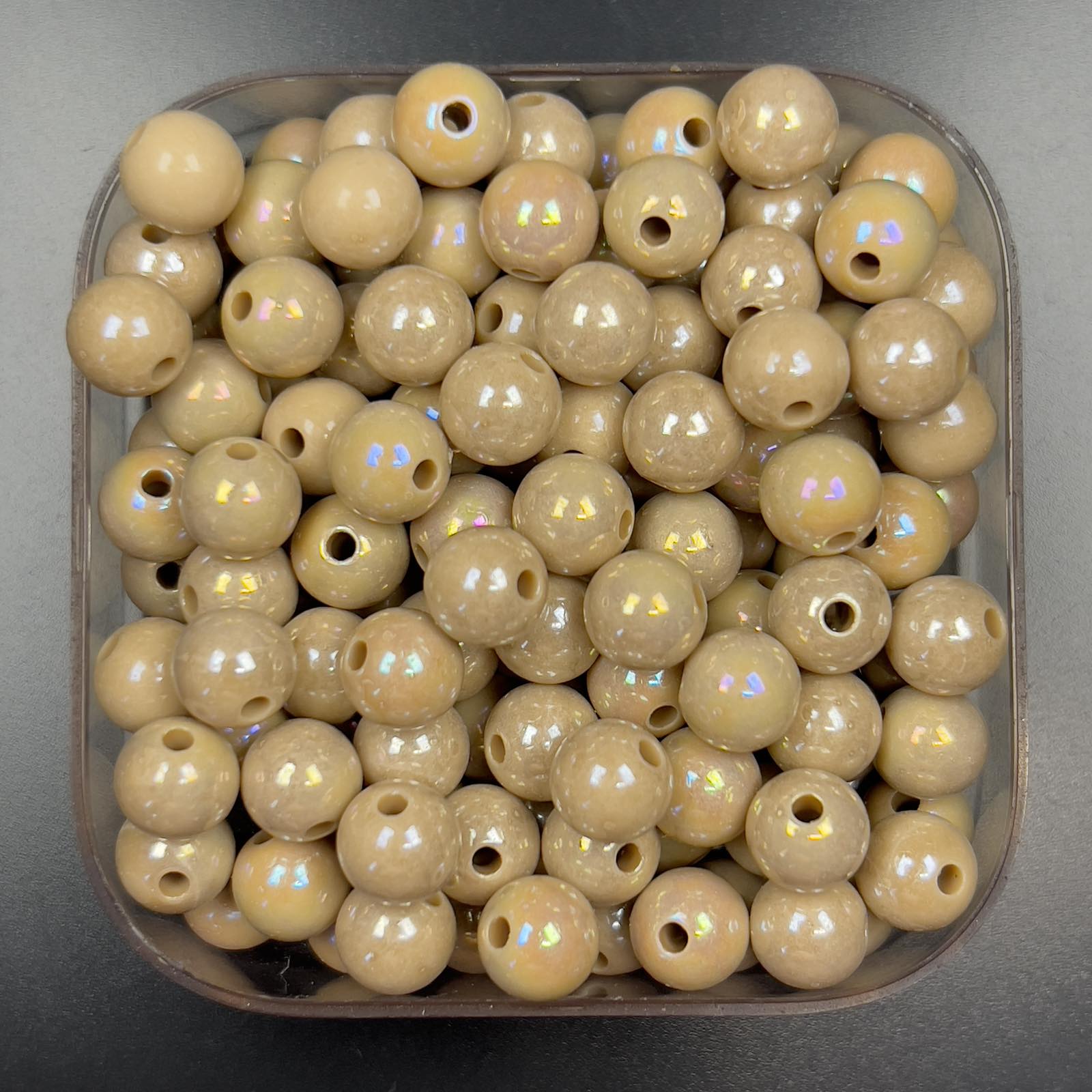 Veeds 50 Pcs Round Beads 8mm AB Coated DIY Beads Art and Craft