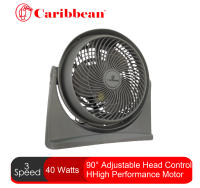 Caribbean Mini Portable Electric Fan 9″ CEF-900 3-Speed Control 90°  Adjustable Head Energy Efficient High Performance Motor