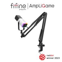 FIFINE AmpliGame AM8T XLR/USB Gaming Microphone Set Dynamic PC Mic for Streaming Podcasting Computer RGB Mic Kit with Boom Arm Stand Mute Button Headphones Jack for Recording Vocal Voice-Over