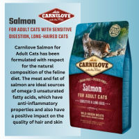 Carnilove Cat Food -Salmon (Sensitive & Long Hair) or Duck & Pheasant (Hairball Control) 2kg