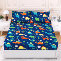 Home Bless Printed Series 3N1 BedSheet - Fully Garterized - Fitted sheet & 2 pillowcases.