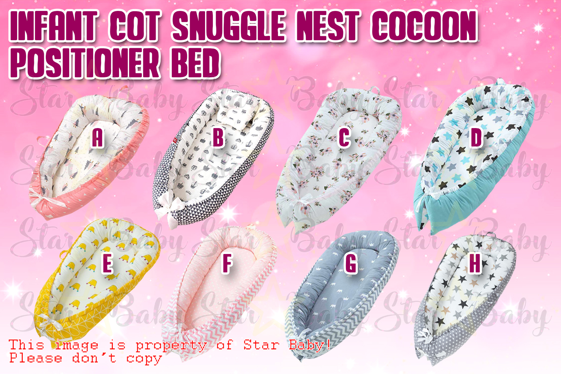 Star Baby Positioning Baby Bed Infant Cot Snuggle Nest Cocoon