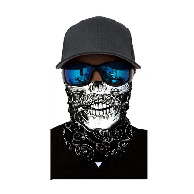 Skull Seamless Scarf Outdoor Neck Gaiter Face Cover Scarves Sport Fishing Cycling Hunting Hiking Bandana Tube Scarf Men Women