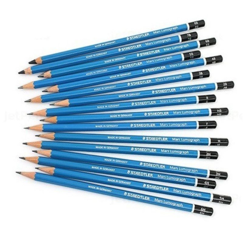 Staedtler Mars Lumograph Pencil ( shades of H ) blue body