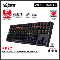 RK ROYAL KLUDGE RK87 RGB Wireless TKL Compact Mechanical Gaming Keyboard 2.4G Black Wireless Keyboard Red Switches
