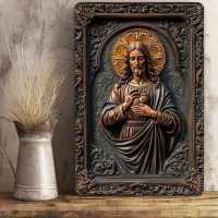 Vintage Our Lady of Guadalupe 2D Metal Sign Rustic Wall Art Religious Decor