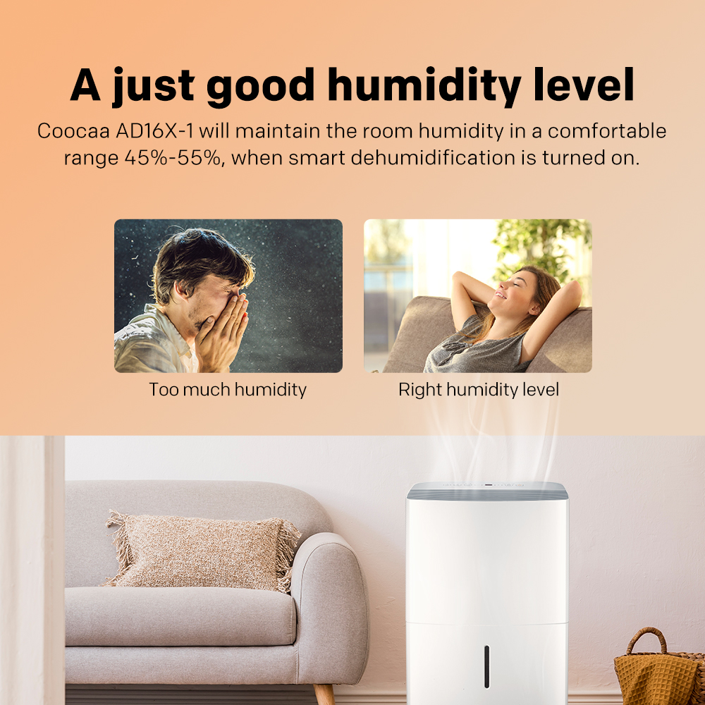 Coocaa AD16X1 Dehumidifier 16L Air Purify Dehumidifier Electronic