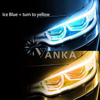 Vanka 2pcs Flexible Drl Led Lights Car Motorcycle Double Color Lamp Strip Turn Signal Lights 30-60cm