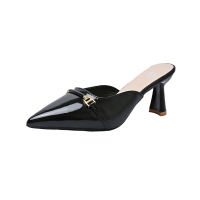 Venalisa Fashion Womens high heel sandals Shiny leather Pointed 3 inches Soft comfortable Office wo